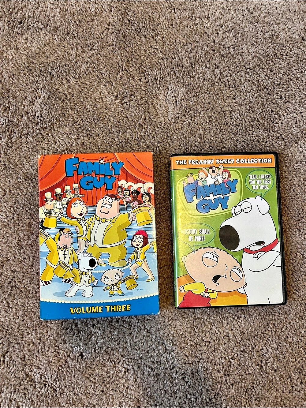 Family Guy Volume Three and The Freakin' Sweet Collection DVDs